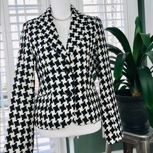 🌟 George Wool Blend Houndstooth Blazer, Size 8